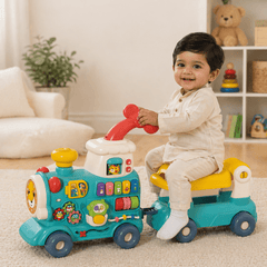 5-in-1 Musical Activity Ride On Train Walker – Light & Spray Feature