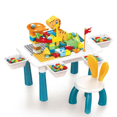 6-in-1 Kids Building Blocks Table Set with Chair | 104 Pcs
