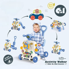 6-in-1 Multifunction Musical Baby Walker – Ride-On, Scooter & Activity Learning Center
