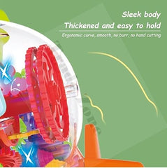 Transparent Gear Airplane with Moving Gears & Flashing Lights