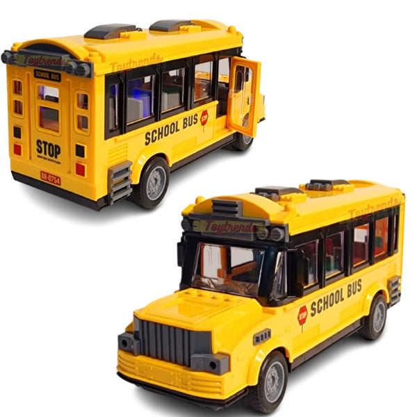 Rechargeable RC School Bus with Remote Control & Lights