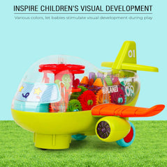 Transparent Gear Airplane with Moving Gears & Flashing Lights