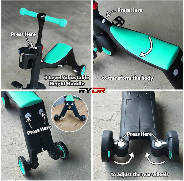 8-in-1 Multi-Functional Kids Scooter & Tricycle