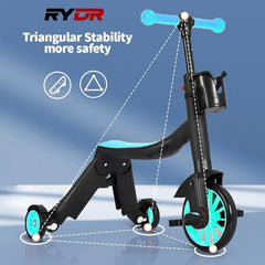 8-in-1 Multi-Functional Kids Scooter & Tricycle