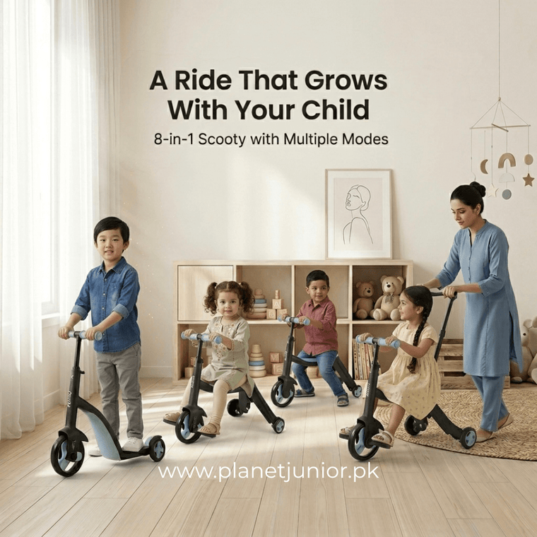 8-in-1 Multi-Functional Kids Scooter & Tricycle