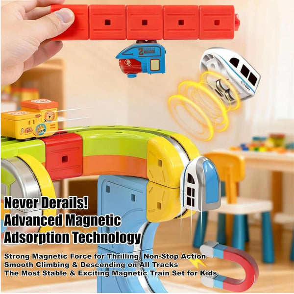 DIY STEM Building Railway Magnetic Levitation Train Track Set | 98 Pcs
