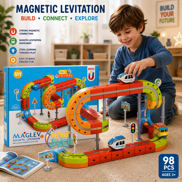 DIY STEM Building Railway Magnetic Levitation Train Track Set | 98 Pcs