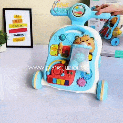 3-in-1 Multi-Functional Baby Walker with Detachable Activity Panel – Learning Push Walker