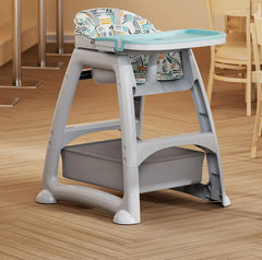Adjustable Baby Feeding High Chair with Detachable Tray & Safety Harness