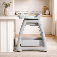Adjustable Baby Feeding High Chair with Detachable Tray & Safety Harness