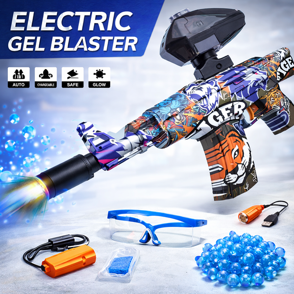 AK-47 Electric Gel Blaster Gun – Auto Repeating Water Bead Rifle with Glow Effect
