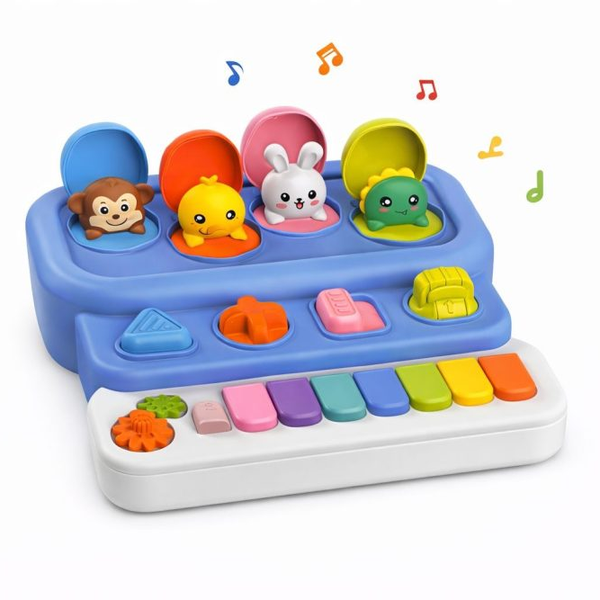 Animal Musical Pop-Up Piano with Lights, Sounds & Interactive Keys