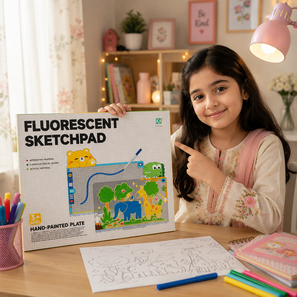 Fluorescent LED Sketchpad Drawing Board with Magic Glow Effect