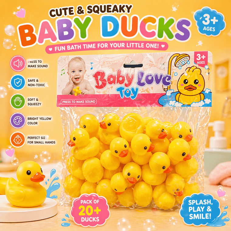 Baby Bath Duck Set – Squeaky Floating Water Play Pack | 20pc