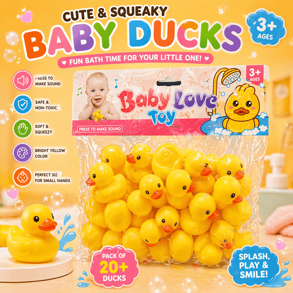 Baby Bath Duck Set – Squeaky Floating Water Play Pack | 20pc