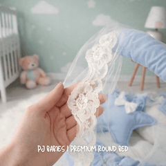 Baby Blue Cloud Reversible Premium Baby Round Cot & Play Mat
