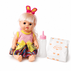 Baby Doll Care Set – Soft Body Doll with Feeding Bottle & Diaper