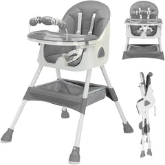 Kidilo Baby Feeding High Chair with Toy Bar & Storage