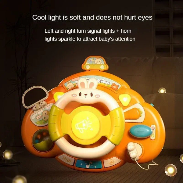 Baby Rabbit Musical Steering Wheel – Light-Up Driving Activity