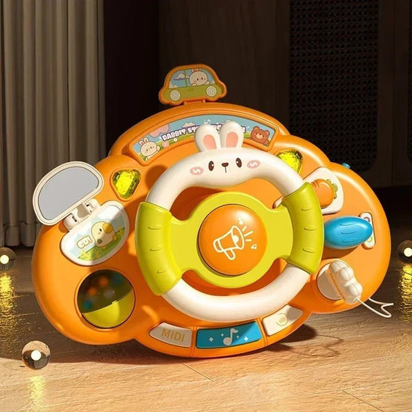 Baby Rabbit Musical Steering Wheel – Light-Up Driving Activity