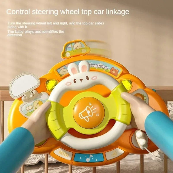 Baby Rabbit Musical Steering Wheel – Light-Up Driving Activity