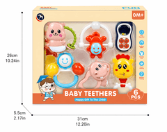 Baby Teether & Rattle Set | 6Pcs Soothing & Sensory Kit