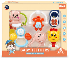 Baby Teether & Rattle Set | 6Pcs Soothing & Sensory Kit
