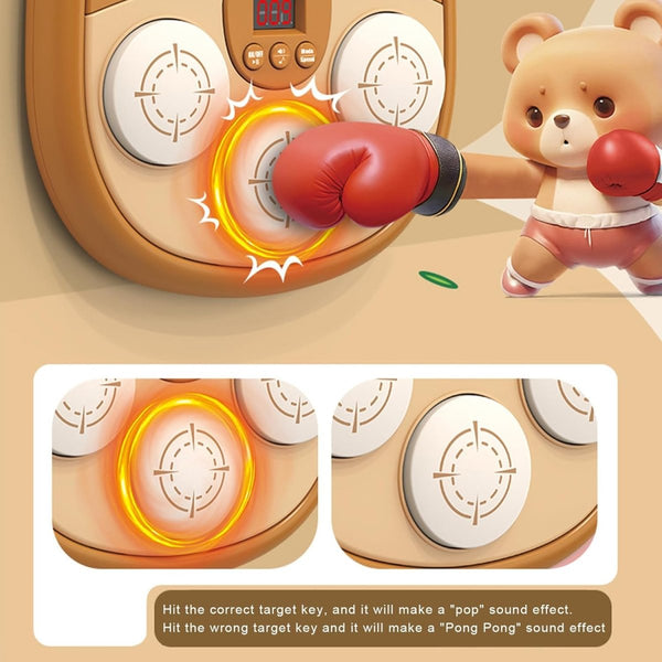 Bear Boxing Music Machine – Interactive Punch Game with Lights & Sounds