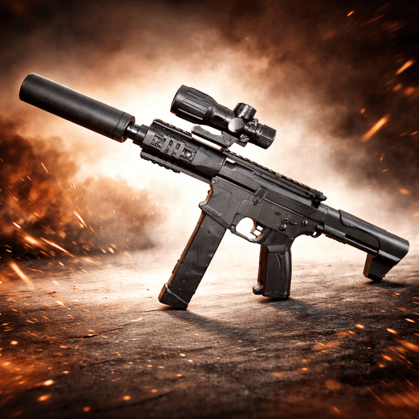 Black ARP9 Electric Water Bullet Gun – Flamethrower Style with Lithium Battery & USB Charging