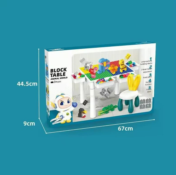 🎨 2-in-1 Kids Activity Block Table & Study Desk with Storage 🧸 | 102 Pcs