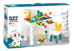 🎨 2-in-1 Kids Activity Block Table & Study Desk with Storage 🧸 | 102 Pcs