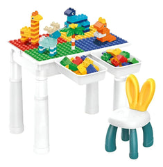 🎨 2-in-1 Kids Activity Block Table & Study Desk with Storage 🧸 | 102 Pcs