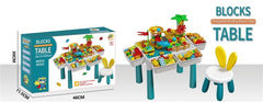3-in-1 Building Blocks Play Table with Chair for Kids | 85 Pcs