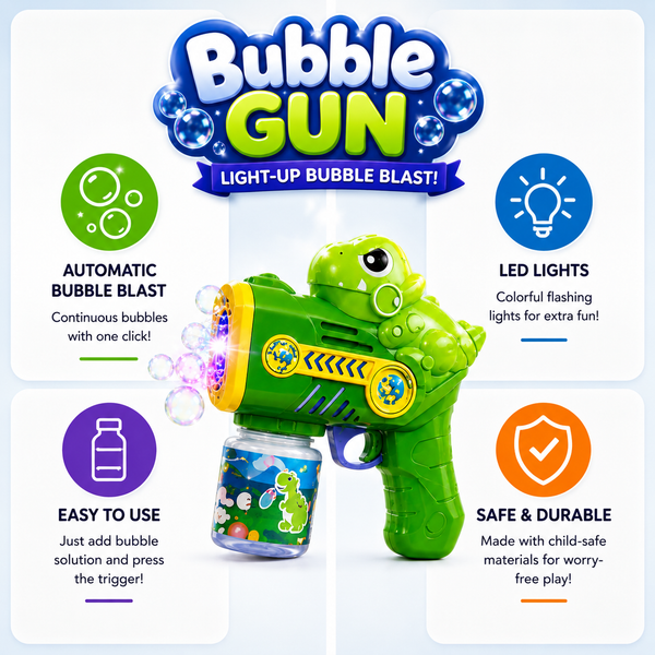 Dinosaur Bubble Blaster with Lights &  Music