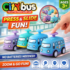 CityBus Push & Go Mini Bus Set – Colorful Urban Vehicle Collection