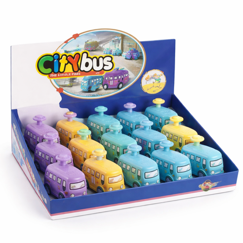CityBus Push & Go Mini Bus Set – Colorful Urban Vehicle Collection