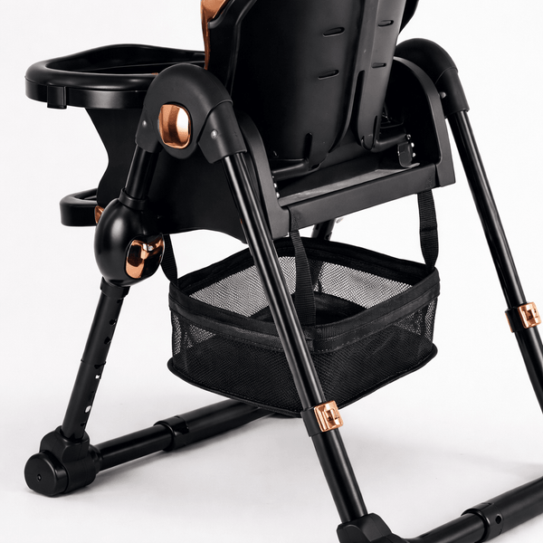 Comfort Seat Premium Baby Feeding High Chair with Wheels &  Secure Safety Belt