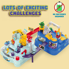 Construction Parking Playset – Multi-Level Track with Cars, Helicopters & Crane Fun