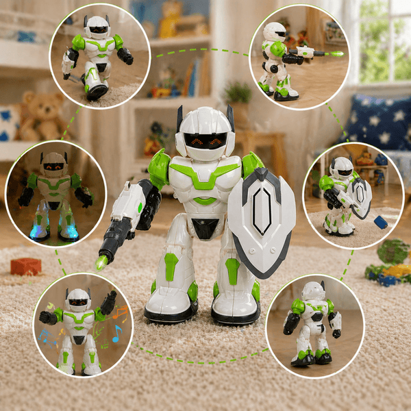 CoolMan 360° Action Robot – Lights, Sounds & Battle Gear Interactive Robot