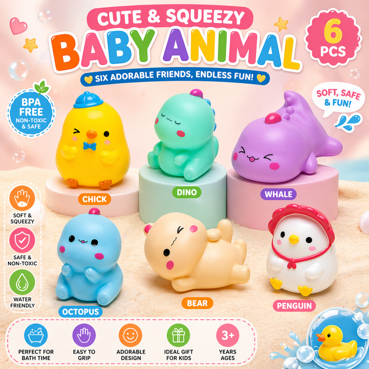 Cute Baby Bath Time Play Set – Floating Water Fun Pack