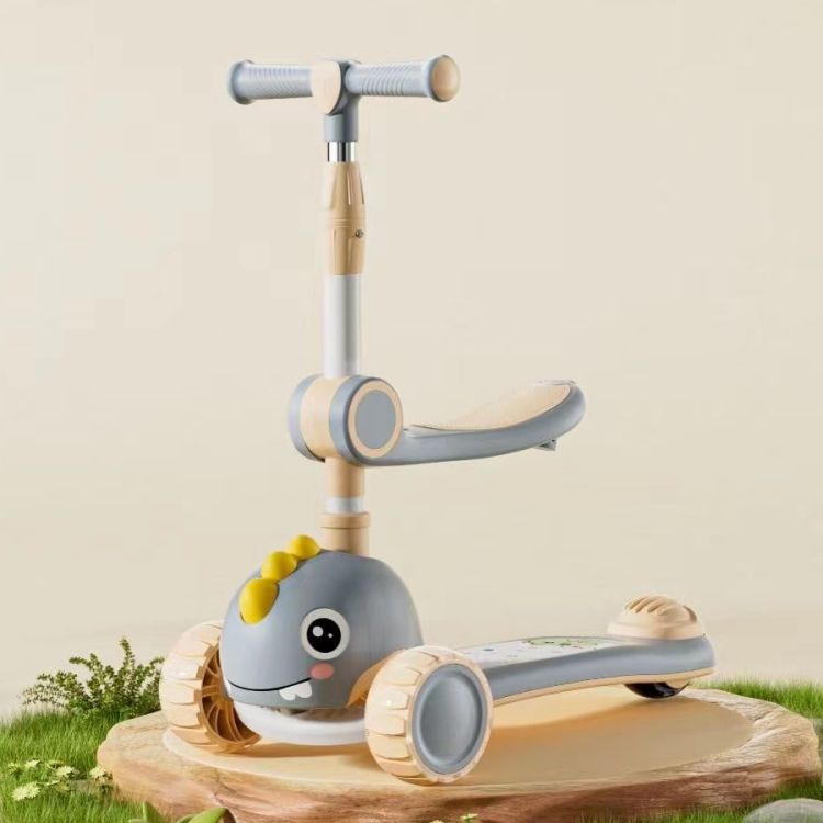 Cute Dino Kids Scooter – 3 Wheel Balance Ride-On with Adjustable Handle & Seat