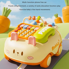 Cute Rabbit Mobile Phone Car – Musical Learning Car for Toddlers
