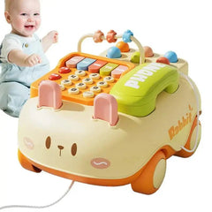 Cute Rabbit Mobile Phone Car – Musical Learning Car for Toddlers