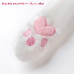 Cute White Bunny Winter Hat with Plush Ears & Lights – Soft Warm & Cozy Headwear