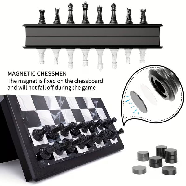 Magnetic Folding Chess Set for Kids & Travel – 25cm Portable Strategy Board Game