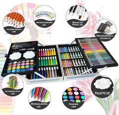 🦄 Deluxe Unicorn Art Set – 145 Pcs Aluminum Case 🎨✨