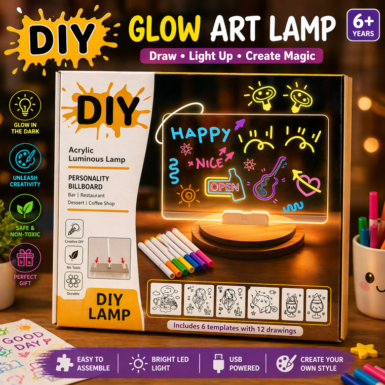 DIY LED Acrylic Writing Board Lamp – Small Creative Glow Board