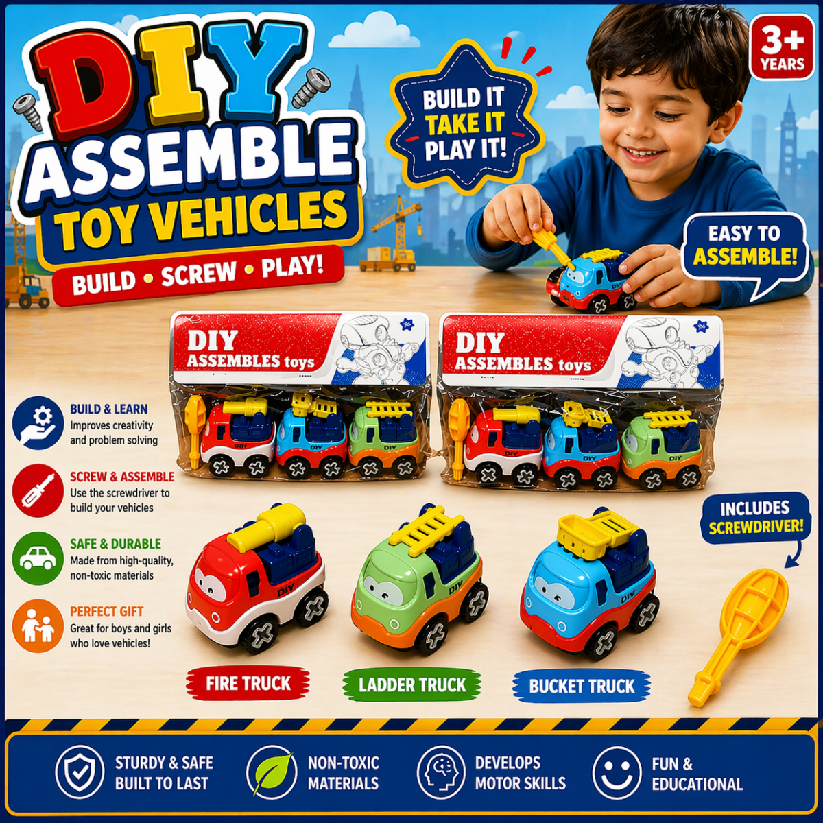 DIY Take-Apart Mini Car Set – Build, Fix & Play Fun