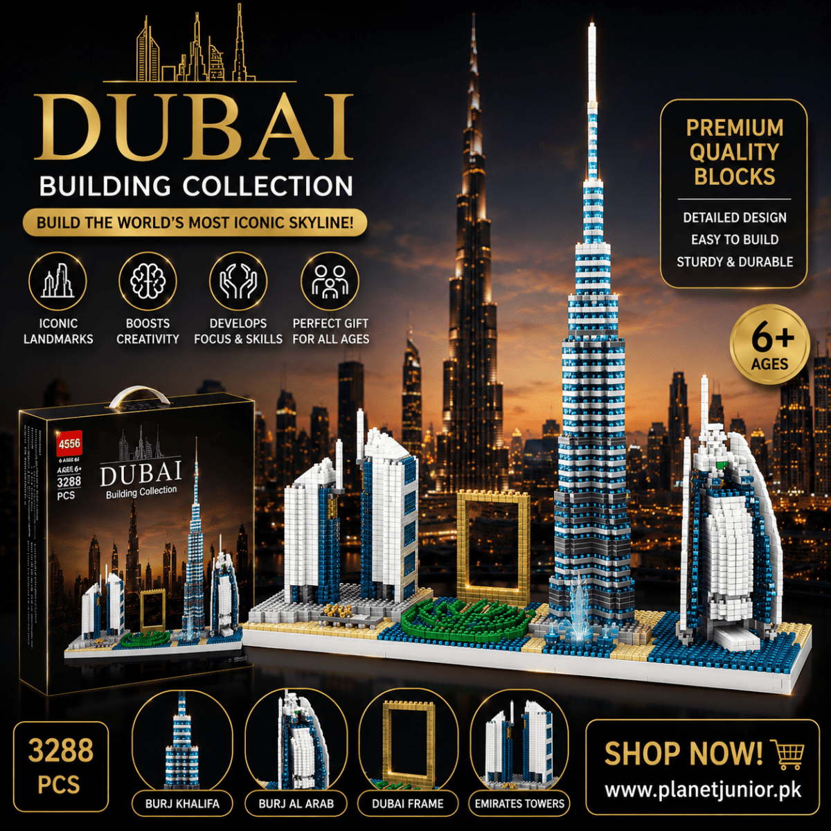 Dubai Skyline Landmark Building Set – 3000+ PCS