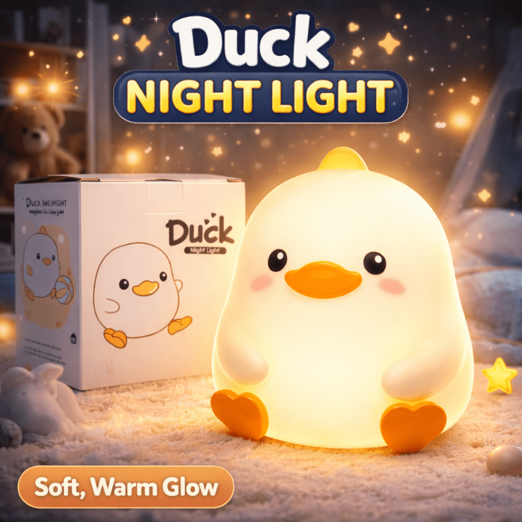 Duck Night Light – Cute Soft Glow Bedside Lamp for Kids’ Room